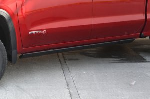 Chevrolet Silverado 1500 Running Boards - Go Rhino - VoltStep Electric, 6-inch, LED, Dual-Motor, Bedliner Coating - Black - `19-`25